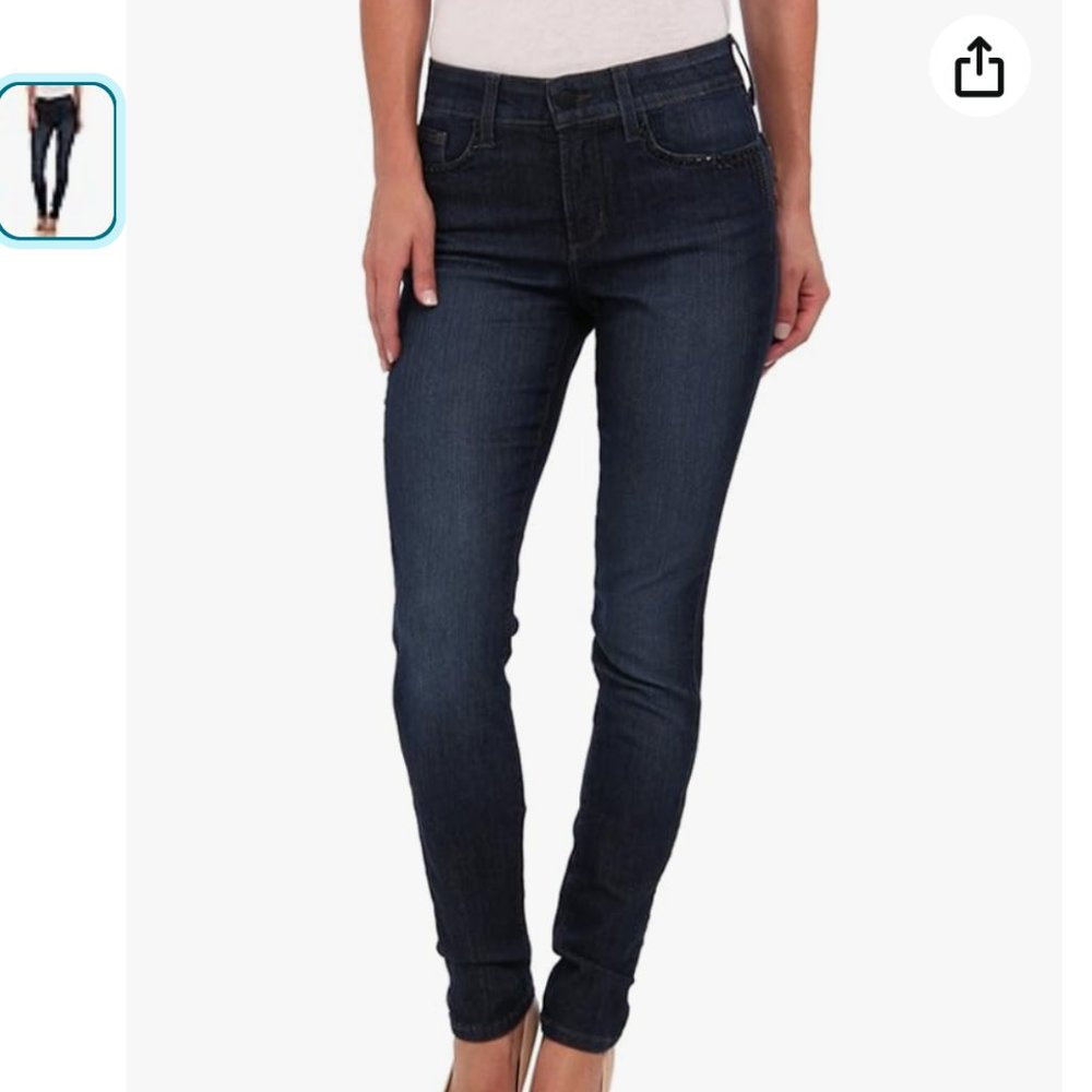 NYDJ New Jeans Metal STUD Rivet Pocket ALINA pants Women's 4/ 6 USA made